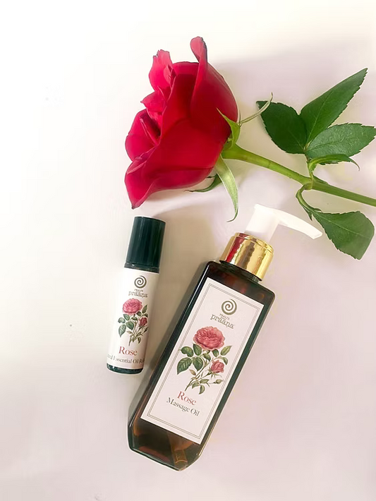 Rose Body Massage Oil 100ml & Roll-on 10ml